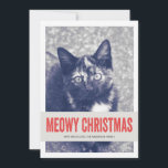 Red Cute Meowy jul Pet Photo Flat Cards Julkort<br><div class="desc">Dessa "Meowy-jul"-helgdagskort är festliga,  snyggt och perfekt för denna julsäsong!</div>