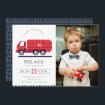 Red Cute Sopor Lastbil Kids Photo Birthday Inbjuda Tack Kort<br><div class="desc">En Roligt Cute Boys SOPOR LASTBIL THEME BIRTHDAY Collection. - Det är en Elegant enkel minimal sketchy Illustration av röd sopor återvinna lastbil, perfekt för din lilla födelsedagsfest. Det är mycket enkelt att anpassa, med dina personuppgifter. Om du behöver någon annan matchande produkt eller anpassning kan du skicka ett vänligt...</div>