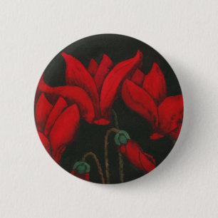 "Red Cyclaman" Blommigt Button Knapp