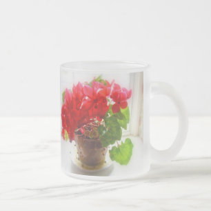 Red Cyclamen Flowers Frostad Glasmugg