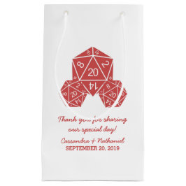 Red D20 Dice Bröllop Gift Bag