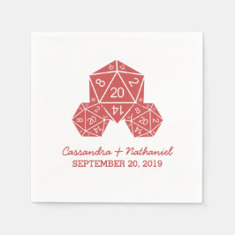 Red D20 Dice Bröllop Papper Napkins Pappersservett