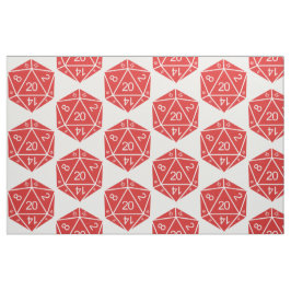 Red D20 Dice Fabric Tyg
