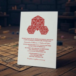 Red D20 Dice Wedding bjudes in Inbjudningar