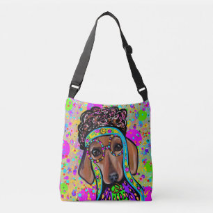 RED DACHSHUND AXELVÄSKA