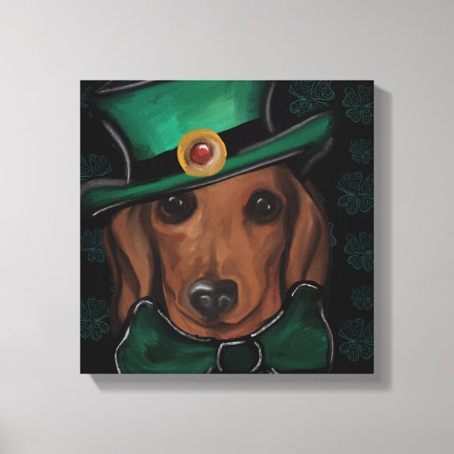 Red Dachshund Kanvastryck (Framsida)