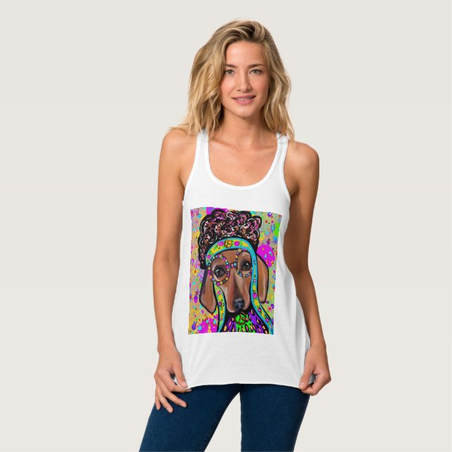 RED DACHSHUND LINNE MED RACERBACK  (Hel framsida)