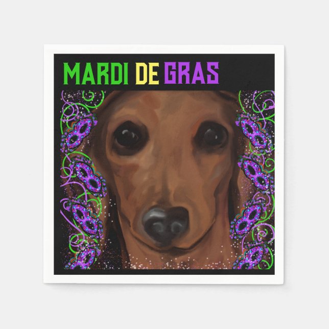 Red Dachshund Pappersservett (Framsidan)