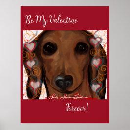 RED DACHSHUND POSTER