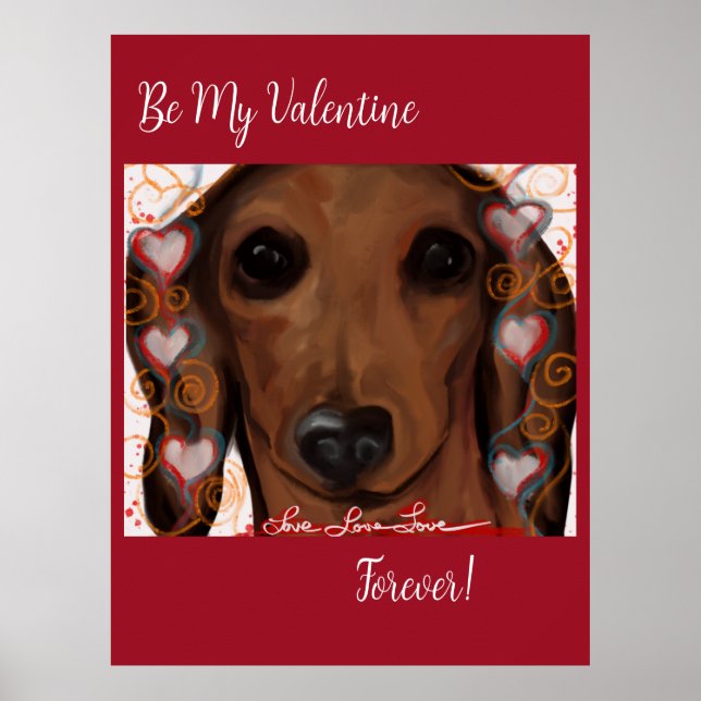 RED DACHSHUND POSTER (Framsidan)