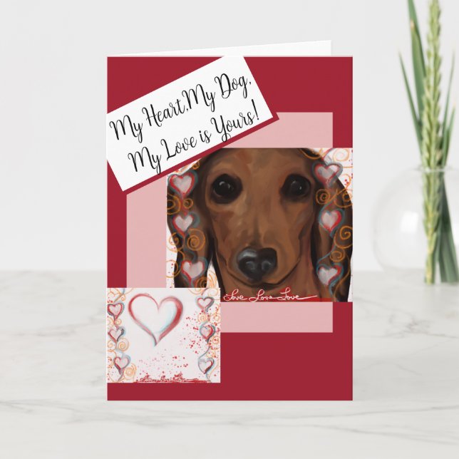 Red Dachshund Tack Kort (Framsida)