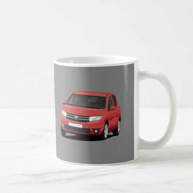 Red Dacia Sandero 2 x bild Kaffemugg (Höger)