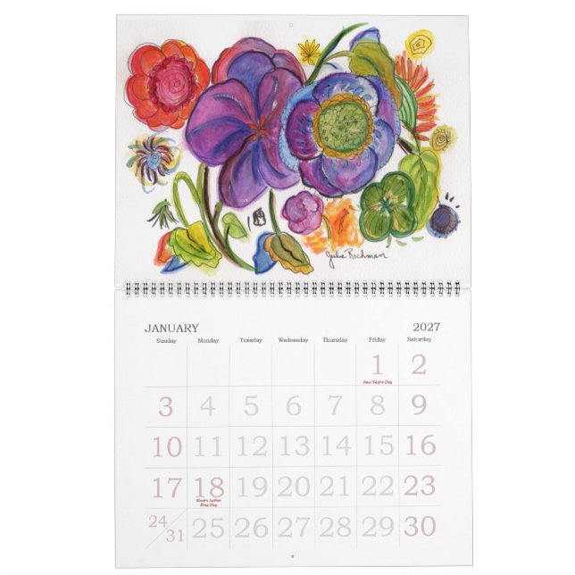 Red Dahlia Calendar Kalender (Jan 2027)