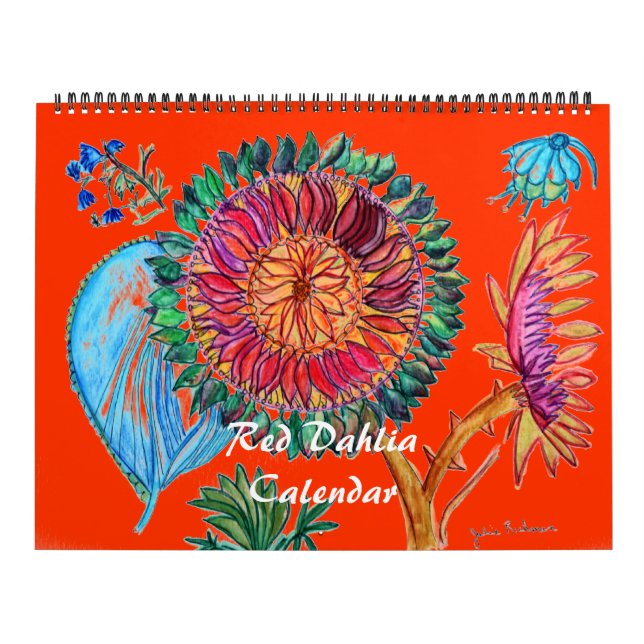 Red Dahlia Calendar Kalender (Omslag)