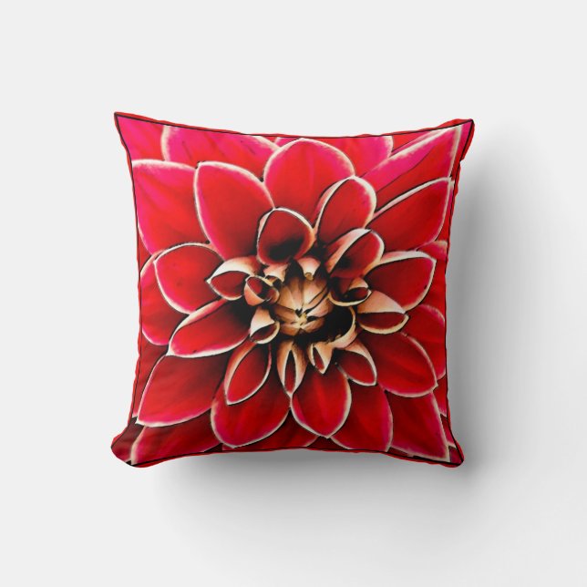 Red Dahlia, digital konst Kudde (Framsida)