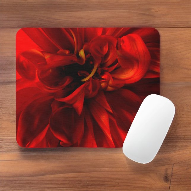 Red Dahlia Extreme Closeup Mouse Pad Musmatta (Skapare uppladdad)