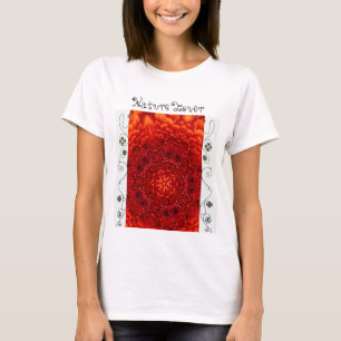 RED DAHLIA FLOWER, Abstrakt Blommigt Nature Älskar Tee Shirt