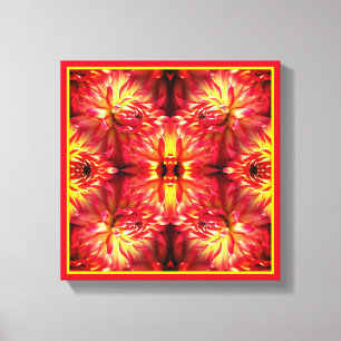 Red Dahlia Flower Abstrakt Nature Canvastryck