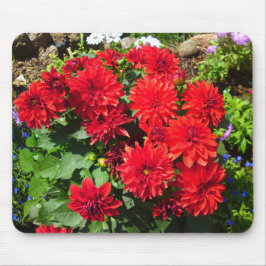 Red Dahlia Flower Mousepad Musmatta