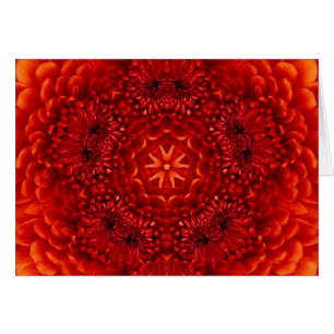 RED DAHLIA FLOWER PETALS HÄLSNINGSKORT