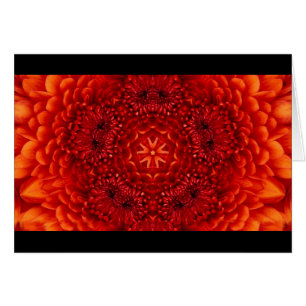 RED DAHLIA FLOWER PETALS HÄLSNINGSKORT