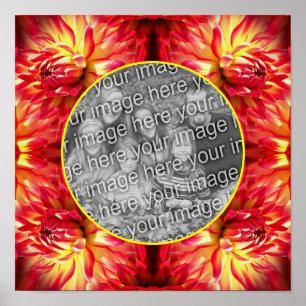 Red Dahlia Flower Ram Skapar ditt eget foto Poster
