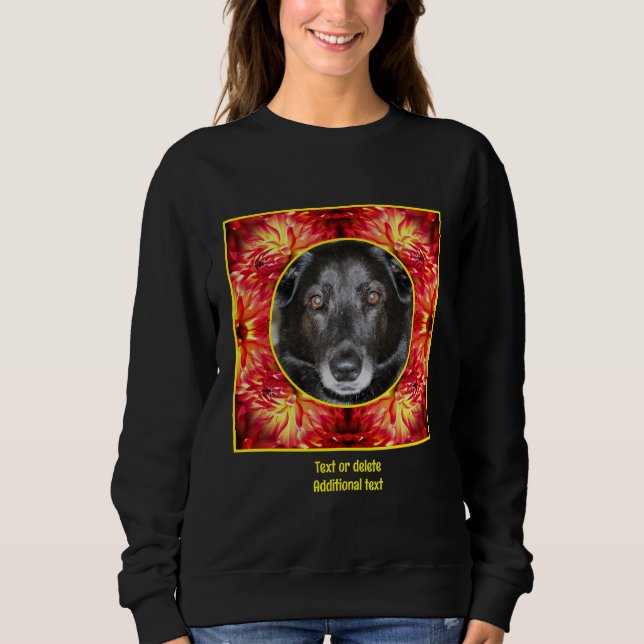 Red Dahlia Flower Ram Skapar ditt eget foto T Shirt (Framsida)