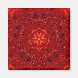 RED DAHLIA FLOWERS Abstrakt Blommigt Magnet