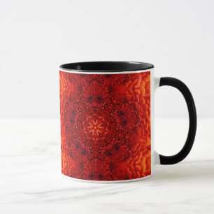 RED DAHLIA FLOWERS Abstrakt Blommigt Mugg