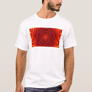 RED DAHLIA FLOWERS Abstrakt Blommigt T Shirt
