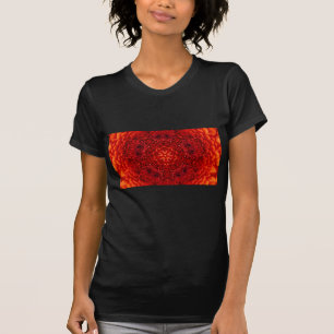 RED DAHLIA FLOWERS Abstrakt Blommigt T Shirt