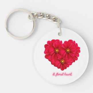 Red Dahlia Flowers Heart Sticker - A Floral Heart