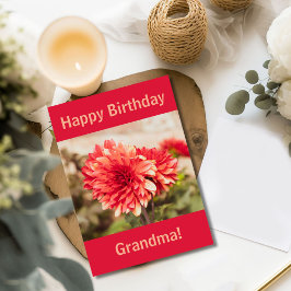 Red Dahlia Grattis på födelsedagen Kort