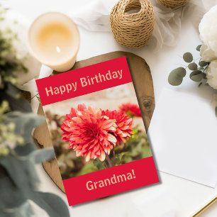 Red Dahlia Grattis på födelsedagen Kort