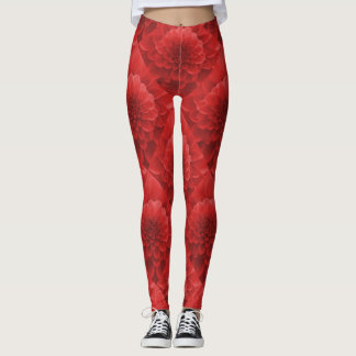 Red Dahlia Leggings
