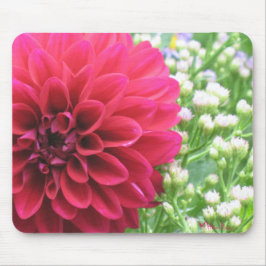Red Dahlia Photo Mousepads Musmatta
