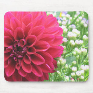Red Dahlia Photo Mousepads Musmatta