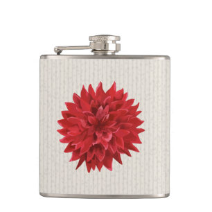 Red Dahlia Watercolor Illustration Fickplunta