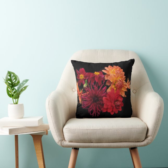 Red Dahlias Kudde (Stol)
