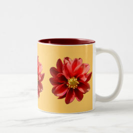 Red Dahlias Två-Tonad Mugg