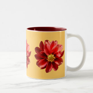 Red Dahlias Två-Tonad Mugg