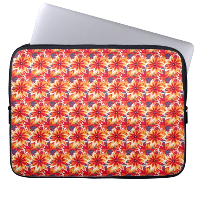 Red Daisy BOHO Modern Tile Laptop Fodral (Framsidan)