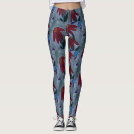 Red Daisy Leggings