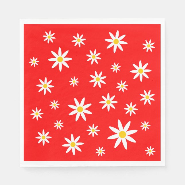Red Daisy Papper Napkins Pappersservett (Framsidan)