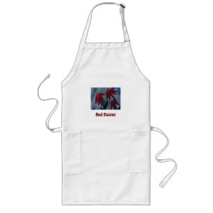 Red Daisys Apron Långt Förkläde