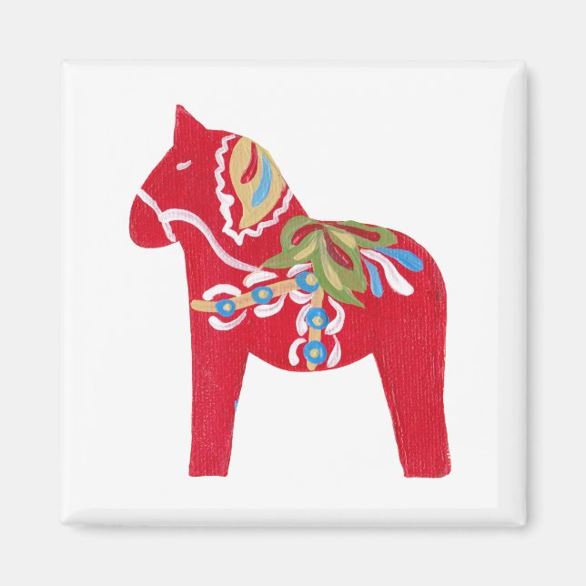 Red Dala häst Magnet (Framsidan)