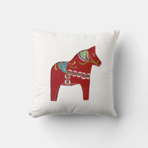 Red Dala Horse Design nr 14 Pillow Kudde