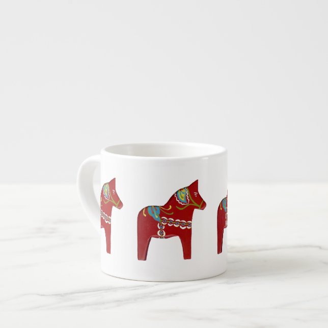 Red Dala Horse Espresso Kopp Espressomugg (Framsida vänster)