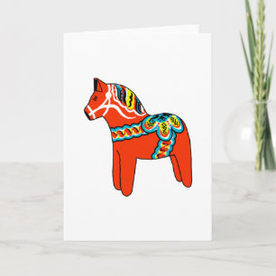 Red Dala Horse Helgkort