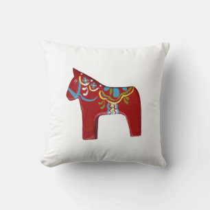 Red Dala Horse Pillow Kudde